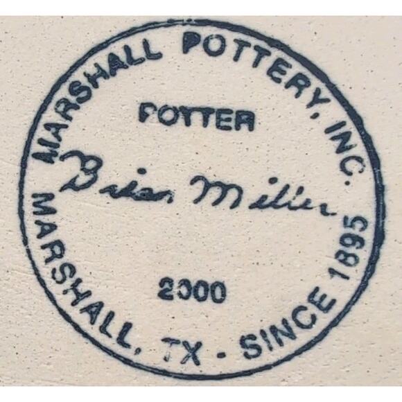 VTG 2000 Marshall Pottery Texas Pie Plate Hand Turned Ceramic Rustic Farmhouse - Picture 4 of 7